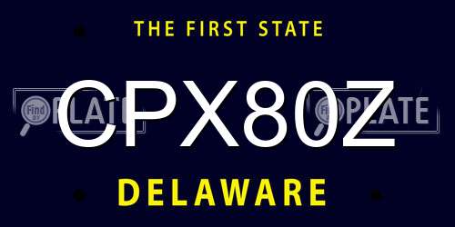 CPX80Z Delaware License Plate