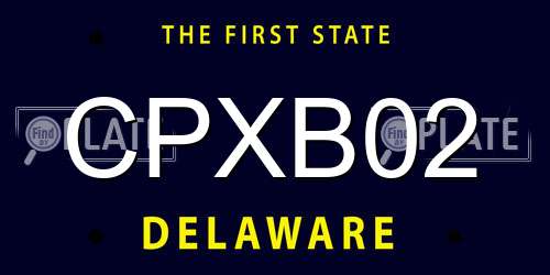 CPXB02 Delaware License Plate