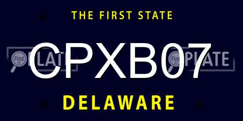 CPXB07 Delaware License Plate