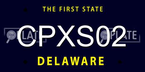 CPXS02 Delaware License Plate