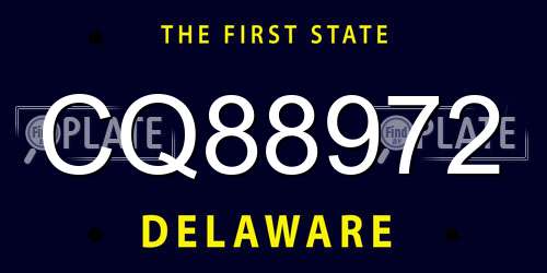 CQ88972 Delaware License Plate