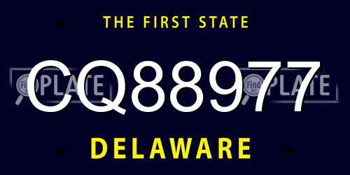 CQ88977 Delaware License Plate