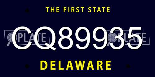CQ89935 Delaware License Plate