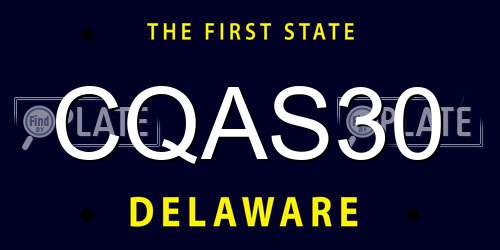CQAS30 Delaware License Plate