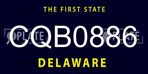 CQB0886 Delaware License Plate
