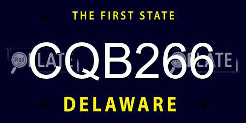 CQB266 Delaware License Plate
