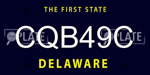 CQB49C Delaware License Plate