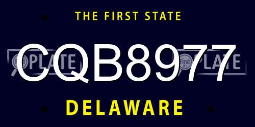CQB8977 Delaware License Plate