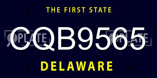 CQB9565 Delaware License Plate