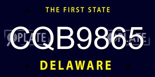 CQB9865 Delaware License Plate