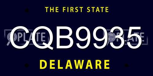 CQB9935 Delaware License Plate