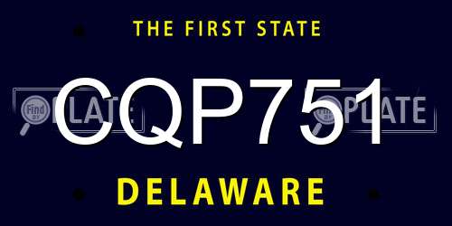 CQP751 Delaware License Plate