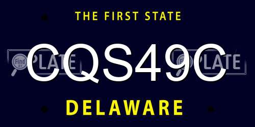 CQS49C Delaware License Plate