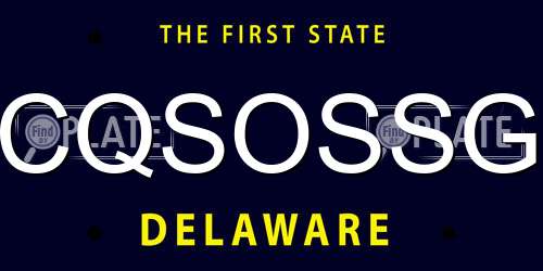 CQSOSSG Delaware License Plate