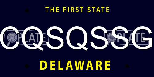 CQSQSSG Delaware License Plate