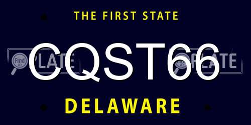 CQST66 Delaware License Plate
