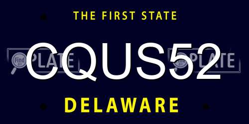 CQUS52 Delaware License Plate