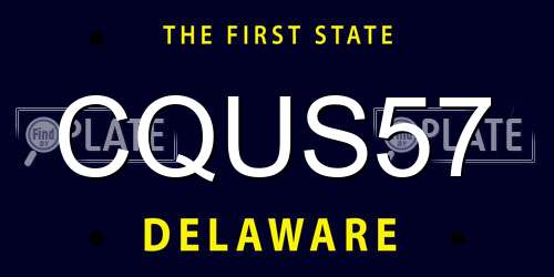 CQUS57 Delaware License Plate