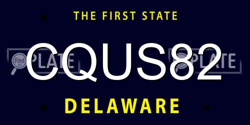 CQUS82 Delaware License Plate