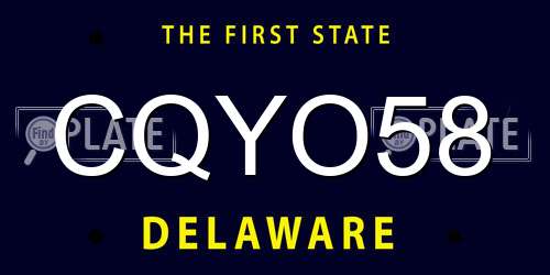 CQYO58 Delaware License Plate