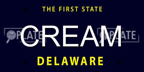 CREAM Delaware License Plate