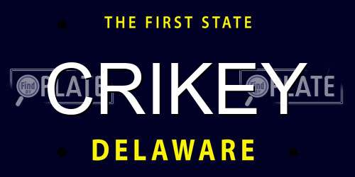 CRIKEY Delaware License Plate