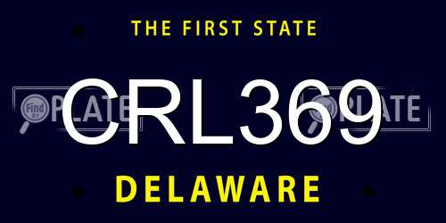 CRL369 Delaware License Plate