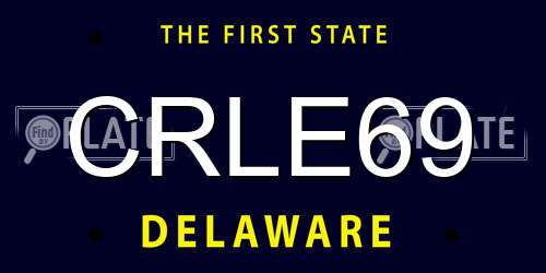 CRLE69 Delaware License Plate