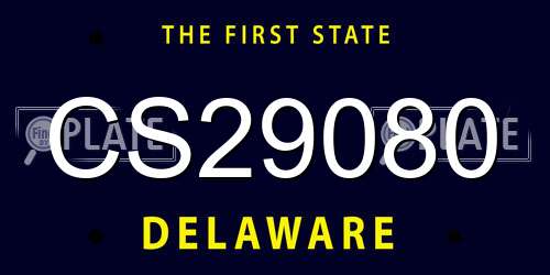 CS29080 Delaware License Plate