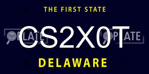 CS2X0T Delaware License Plate