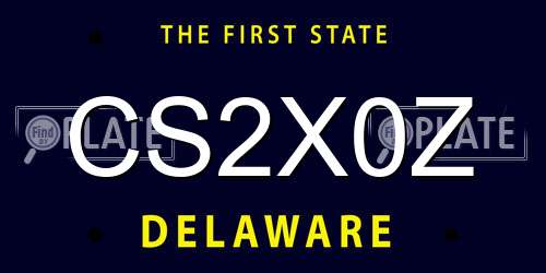 CS2X0Z Delaware License Plate