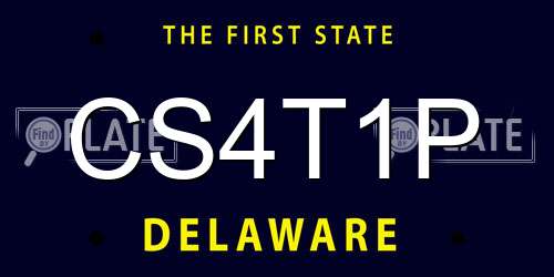 CS4T1P Delaware License Plate