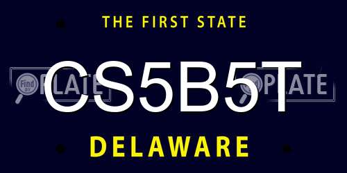 CS5B5T Delaware License Plate