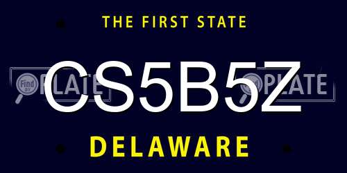 CS5B5Z Delaware License Plate