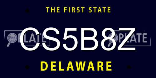 CS5B8Z Delaware License Plate