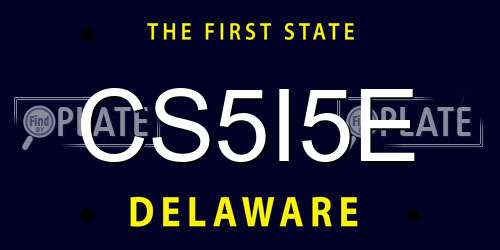 CS5I5E Delaware License Plate