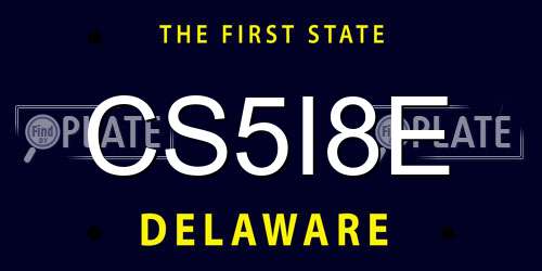CS5I8E Delaware License Plate