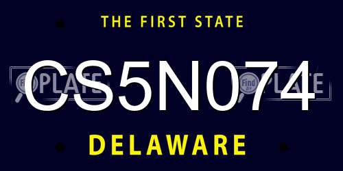 CS5N074 Delaware License Plate