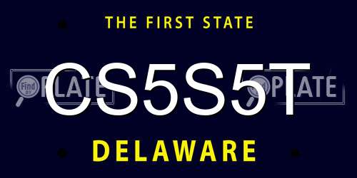 CS5S5T Delaware License Plate