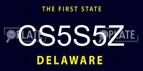 CS5S5Z Delaware License Plate