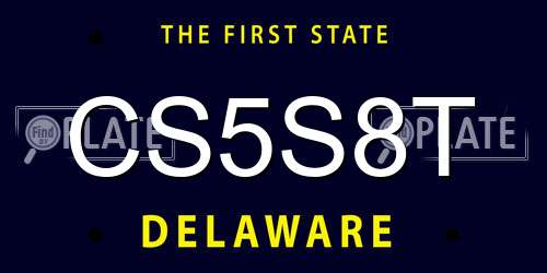 CS5S8T Delaware License Plate