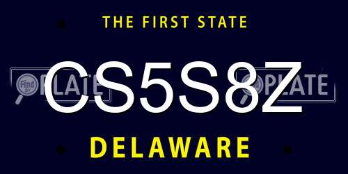 CS5S8Z Delaware License Plate