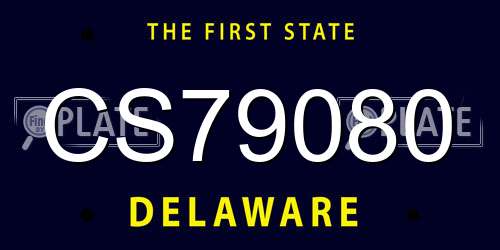 CS79080 Delaware License Plate