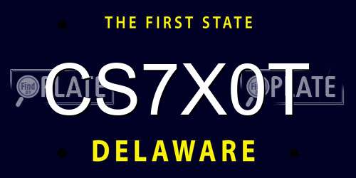 CS7X0T Delaware License Plate