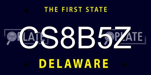 CS8B5Z Delaware License Plate