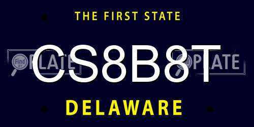 CS8B8T Delaware License Plate