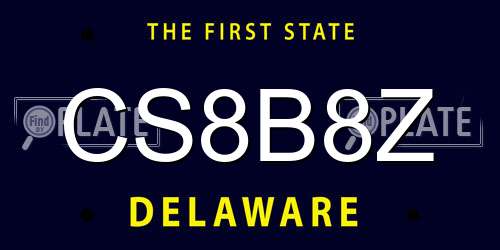 CS8B8Z Delaware License Plate