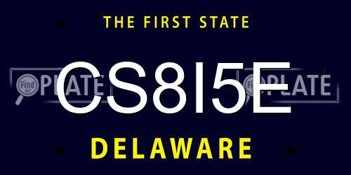 CS8I5E Delaware License Plate