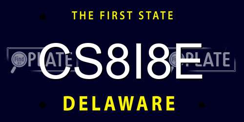 CS8I8E Delaware License Plate