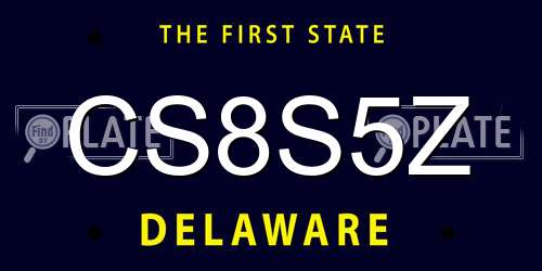CS8S5Z Delaware License Plate